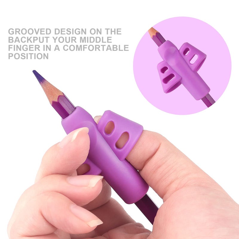 Bribobo 6 Pack Pencil Grips for Kids Handwriting Pencil Grippers  Pencil Writing Aid Grip Posture Correction Tool for Kids Toddler Children Special Needs - Image 5